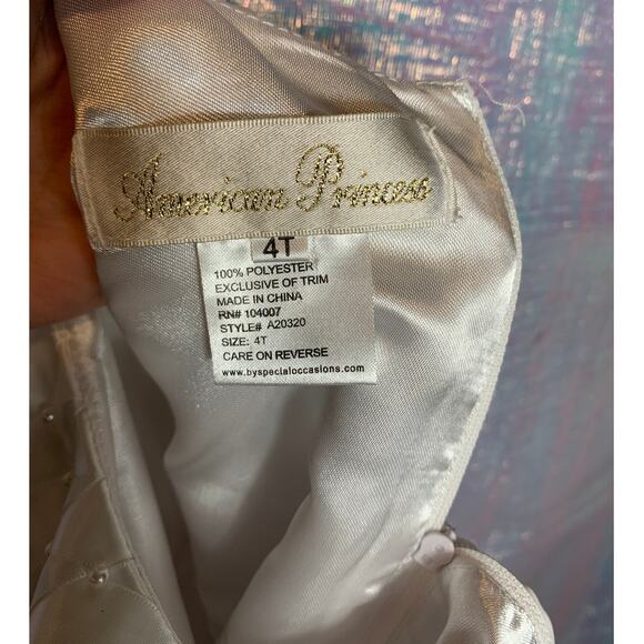 American Princess Dress Girls4T Special Occasion Tulle Flower Girl Wedding Party - Picture 9 of 10